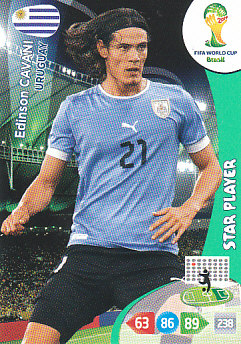 Edinson Cavani Uruguay Panini 2014 World Cup Star Player #313